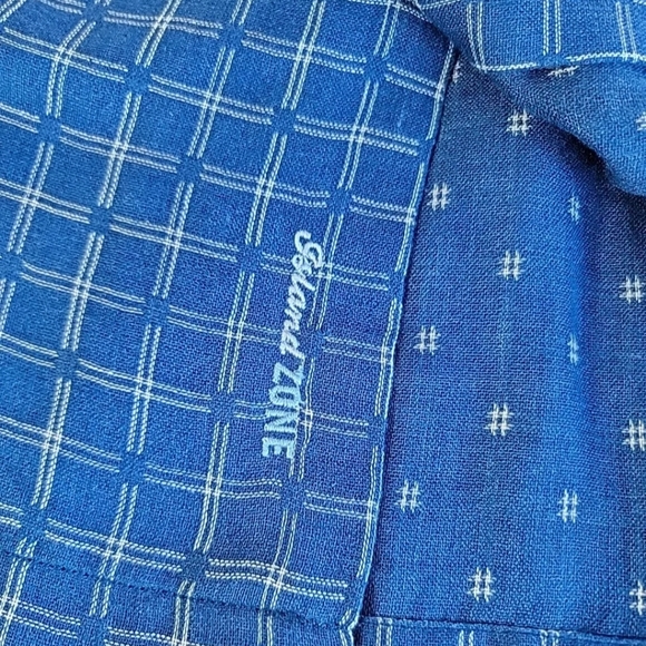 TOMMY BAHAMA SHIRT MENS L/G HAWAIIAN BUTTON BLUE CHECK SILK BLEND CAMP C… - Picture 9 of 10